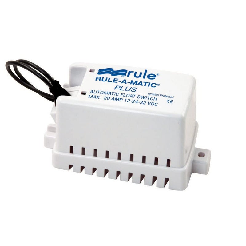Rule 40FA Rule-A-Matic Plus Bilge Pump Float Switch with Fuse Holder, 12, 24 or 32 Volt, Moisture Tight Seals , White , 3" x 5-3/8" x 2-1/2"
